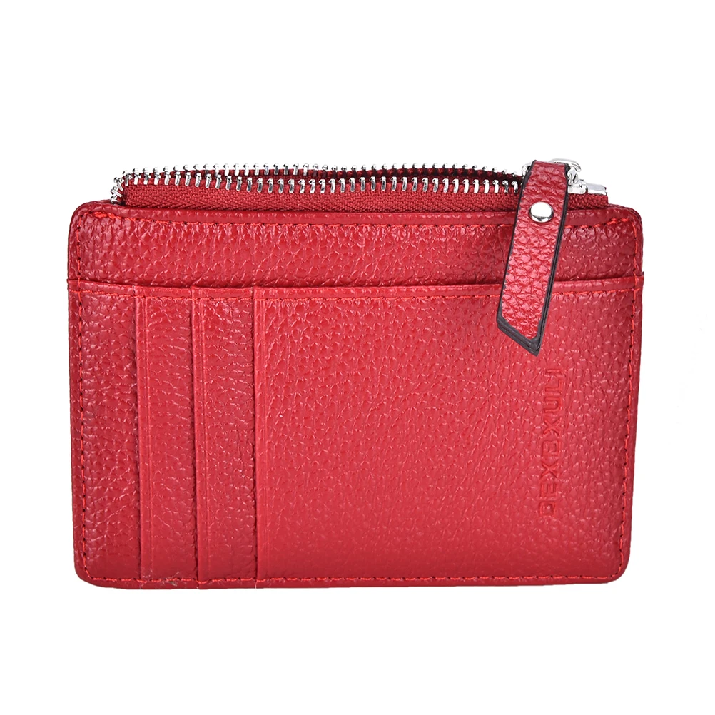 1pc Black Unisex Wallet Business Card Holder Pu Leather Coin Pocket Bus Organizer Purse Bag Men Women Red | Багаж и сумки