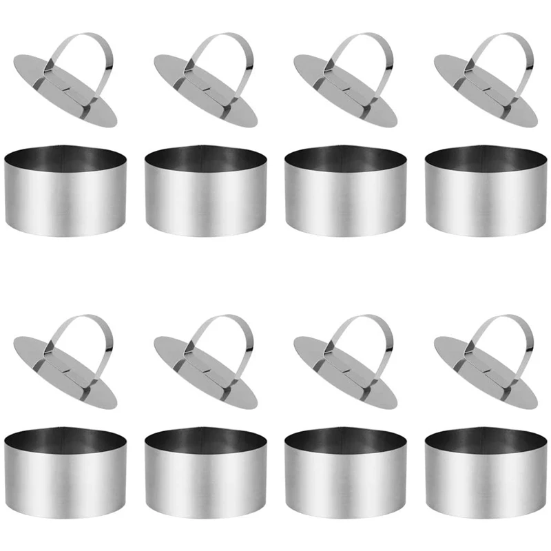 

8PCS Cake Rings Mousse Rings Small Food Mould for Pastry Cake Mousse and Pancake, Round Form Rings Dessert Rings Set