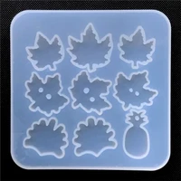 maple leaf button silicone mold pineapple charm earring mold epoxy resin art uv resin craft supplies jewelry making tools