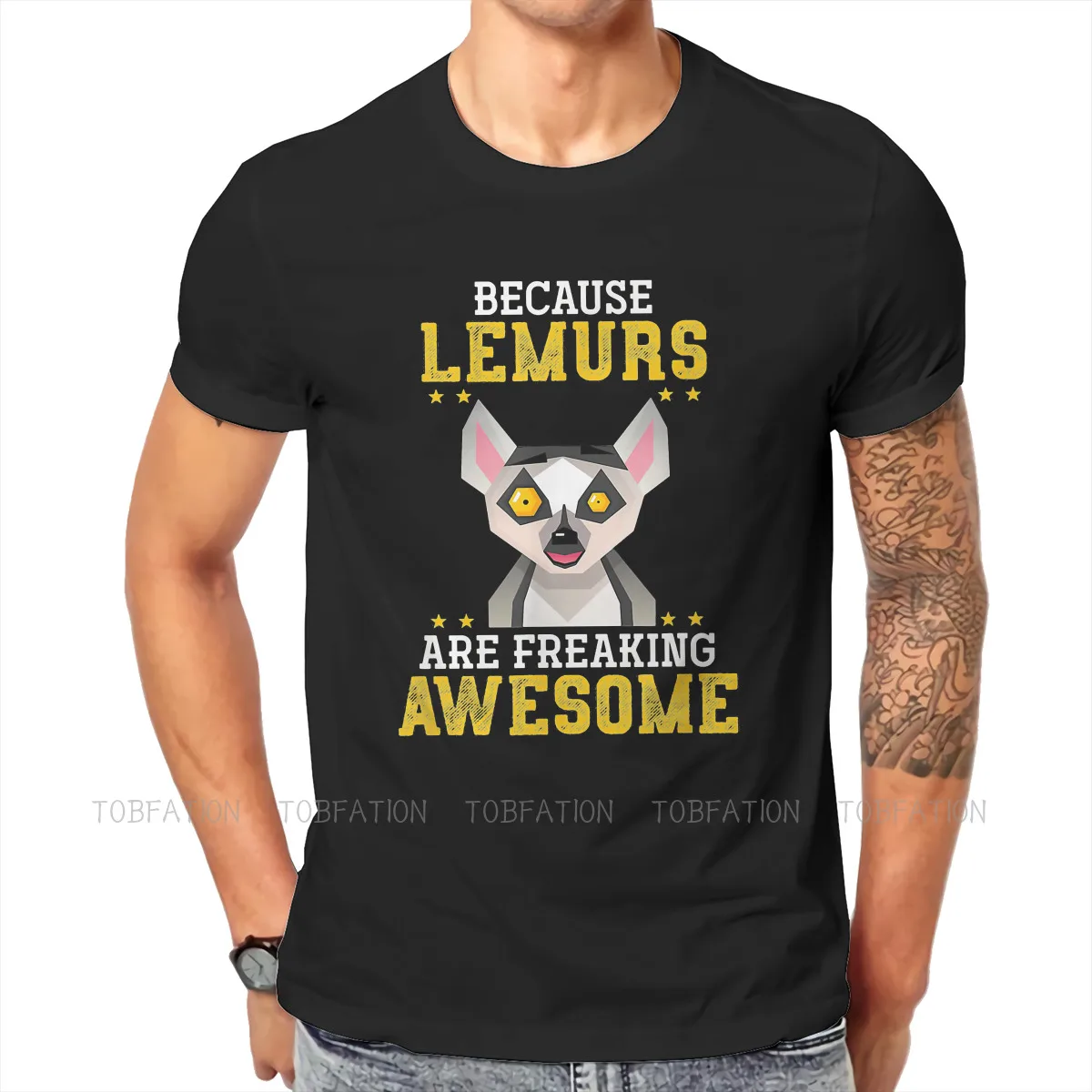 

Monkey Zoo Keeper Newest TShirts Lemur Animal Actve Clever Male Style Pure Cotton Tops T Shirt Round Neck