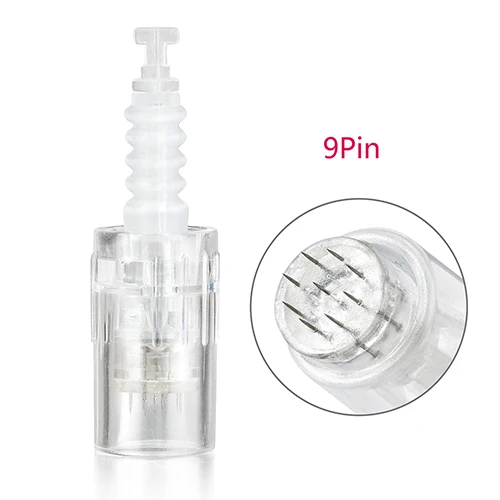 9 pin 10 шт. Сменные штыковые картриджи иглы для M7/M5/N2 Электрический Dr.Pen Дерма ручка микроблейдинг иглы микро нано иглы - Габаритные размеры: 9 pin