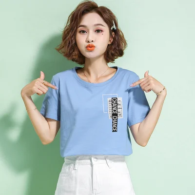 

Summer 2020 short sleeve t shirt mint Women Top Garment