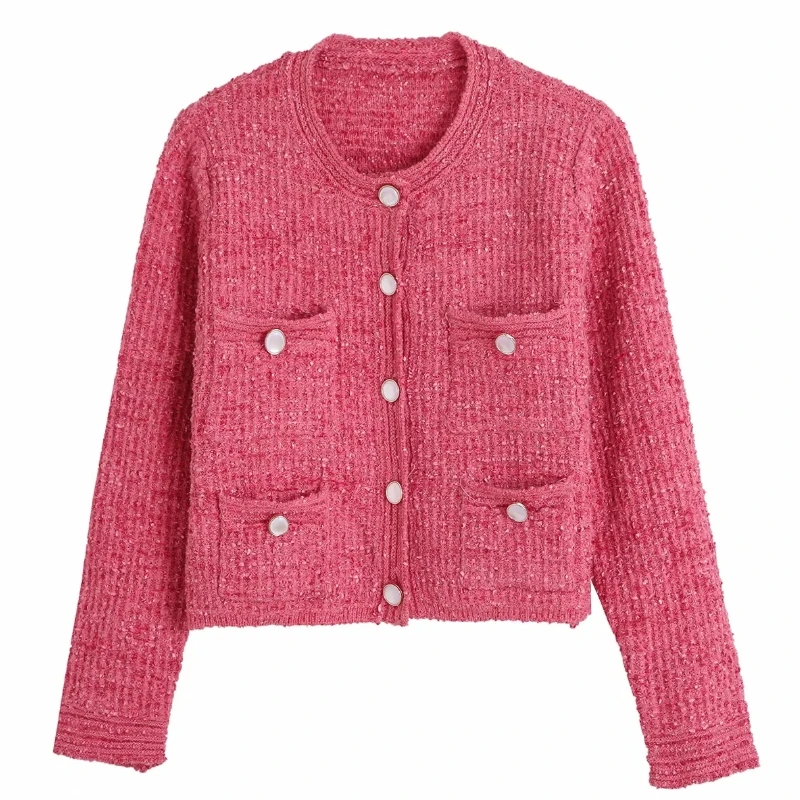 

Женское трикотажное Свободное пальто с накладными карманами и пуговицами, новинка 2020, женская верхняя одежда с длинным рукавом, повседневн...