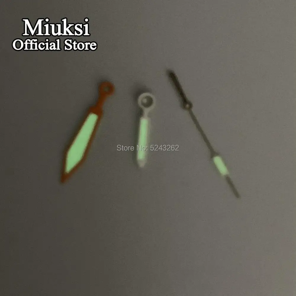 Miuksi зеленые светящиеся стрелки часов подходят для Miyota 8205 8215 821A Mingzhu DG 2813 3804