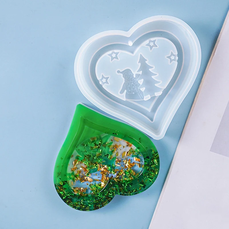

DIY Crystal Epoxy Mold Christmas Tree Love Snowman Theme Listing Decoration Silicone Mold