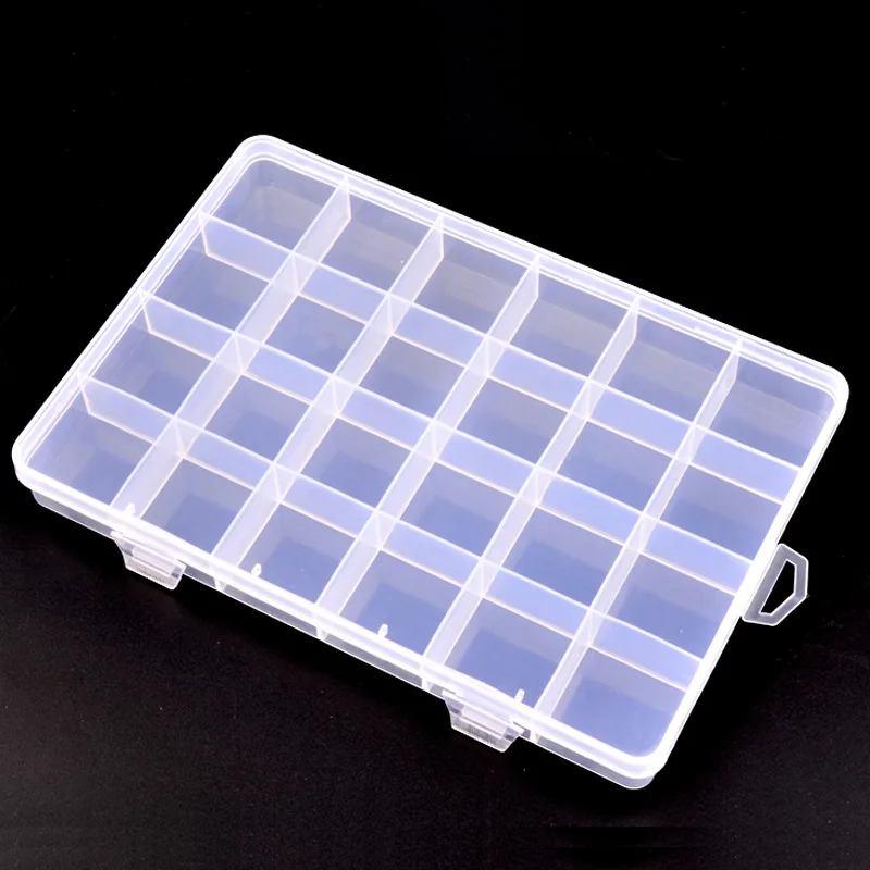 28 Grids Clear Nail Art Tools Storage Box Plastic Holder For Jewelry Rings Earring Rhinestone Diamond Painting Organizer Display | Красота и