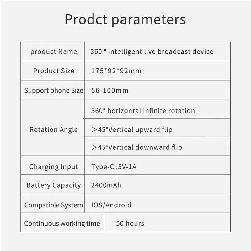 

Smart Face Tracking Holder 360Rotation Gimbal AI Portrait Composition Support Horizontal Vertical Screen Gimbal for Photo