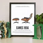 Постер Eames с изображением стула для отдыха середины века, ретро-мебель, плакат в скандинавском стиле, для офиса, настенное искусство, Декор для дома, Картина на холсте