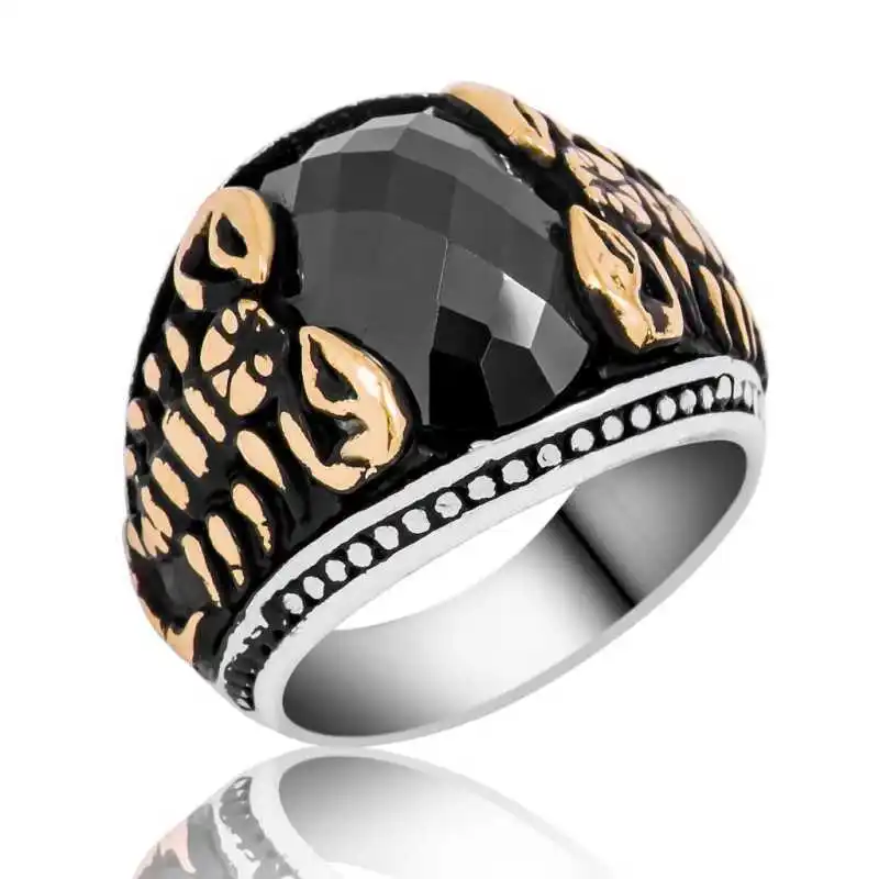 

Silverlina Silver Black Stone Scorpion Men 'S Ring