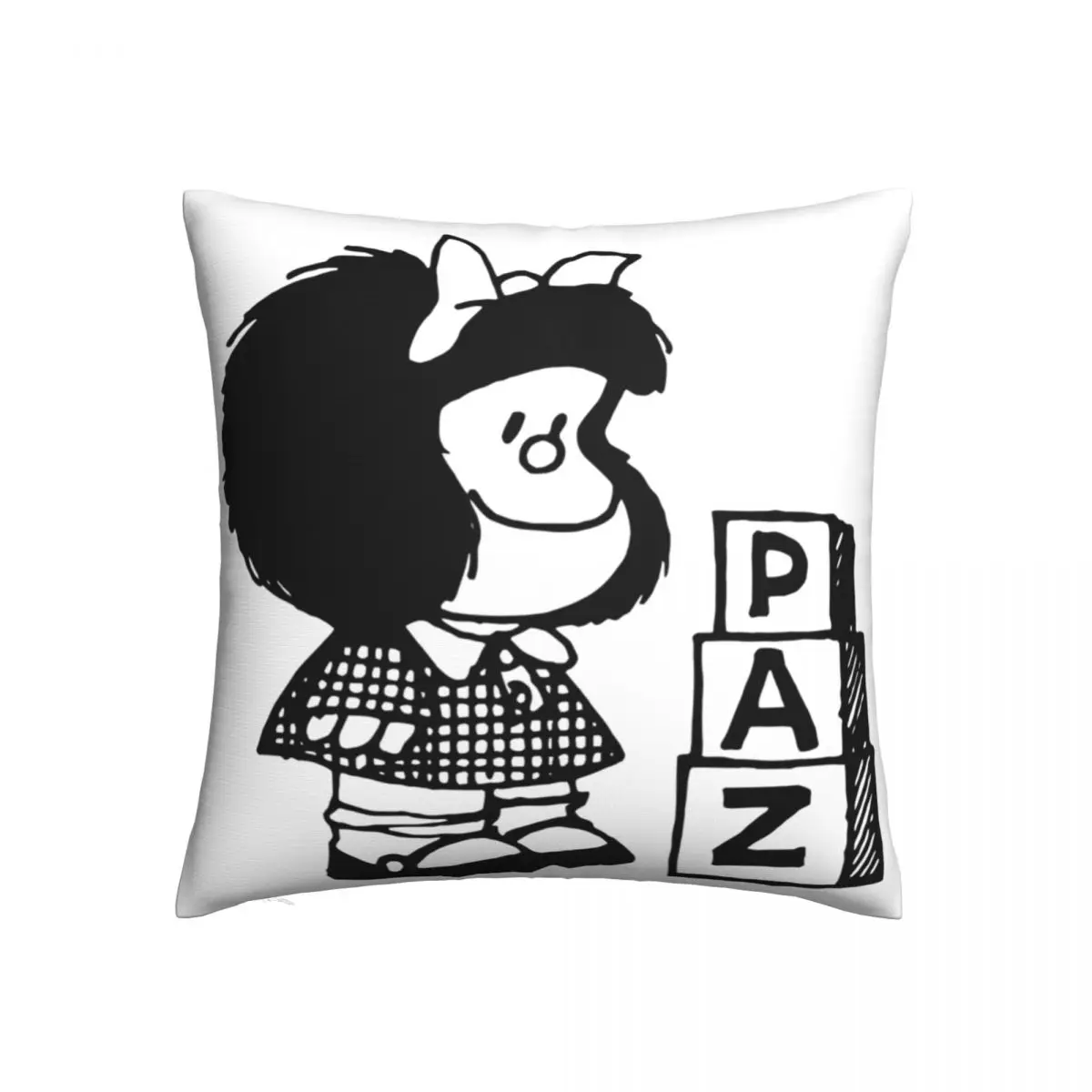 

Чехол для подушки Mafalda, чехол для летней Квадратной Подушки, чехол из полиэстера на молнии для путешествий