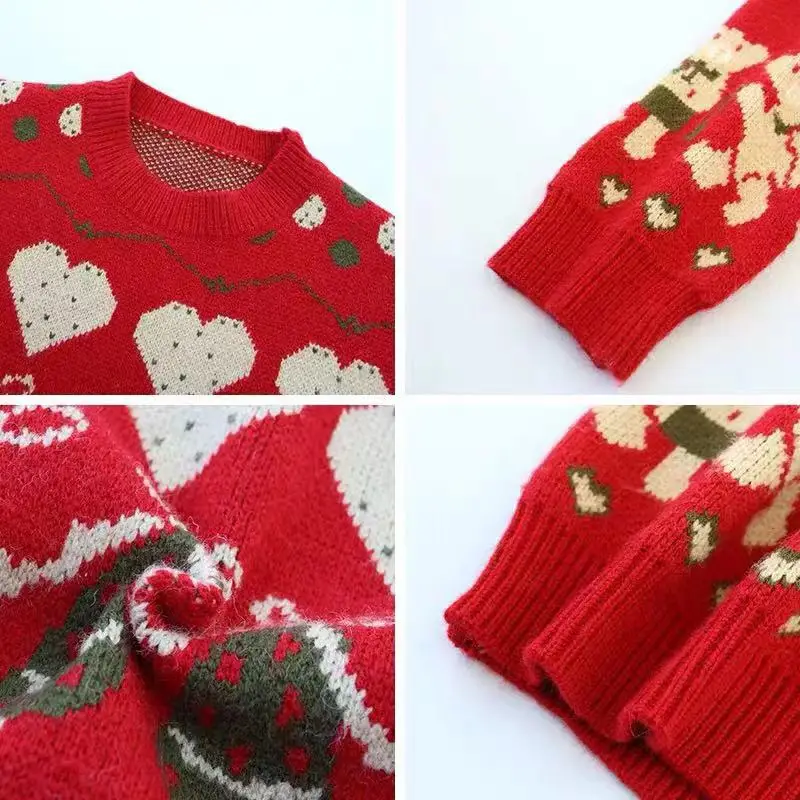 

2019 new Christmas Sweaters Women sweater Thick Warm red Sweater Women Pullover Sweater Women Winter Sweater Knitted Female Hot