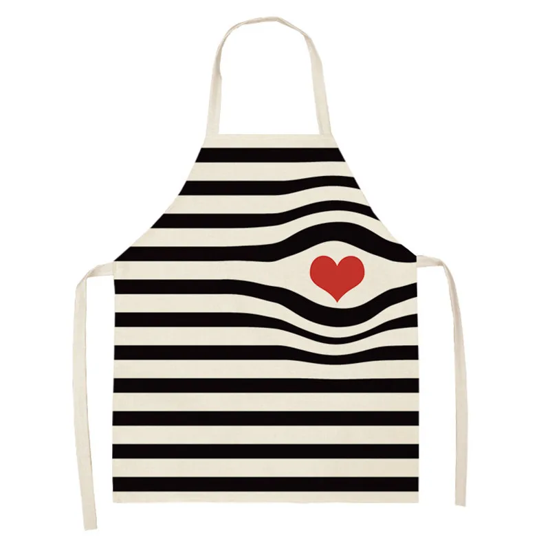 Фартуки для кухни с принтом Love Heart женщин хлопковые и льняные нагрудники Mr Mrs