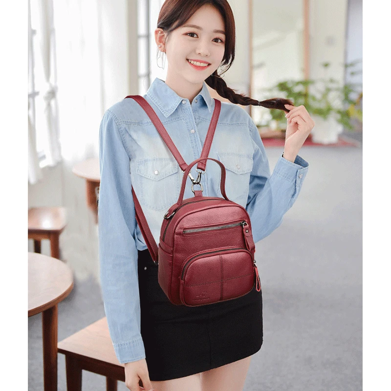 Женские кожаные рюкзаки для девочек высокое качество женский рюкзак маленький