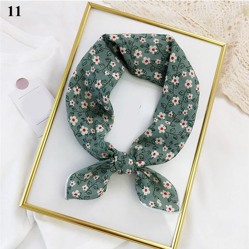 

Cotton and Linen Headband Small Square Scarf Fashion Floral Print Handkerchief Bohemia Print Bandana Hair Bands Head Neck Scarf