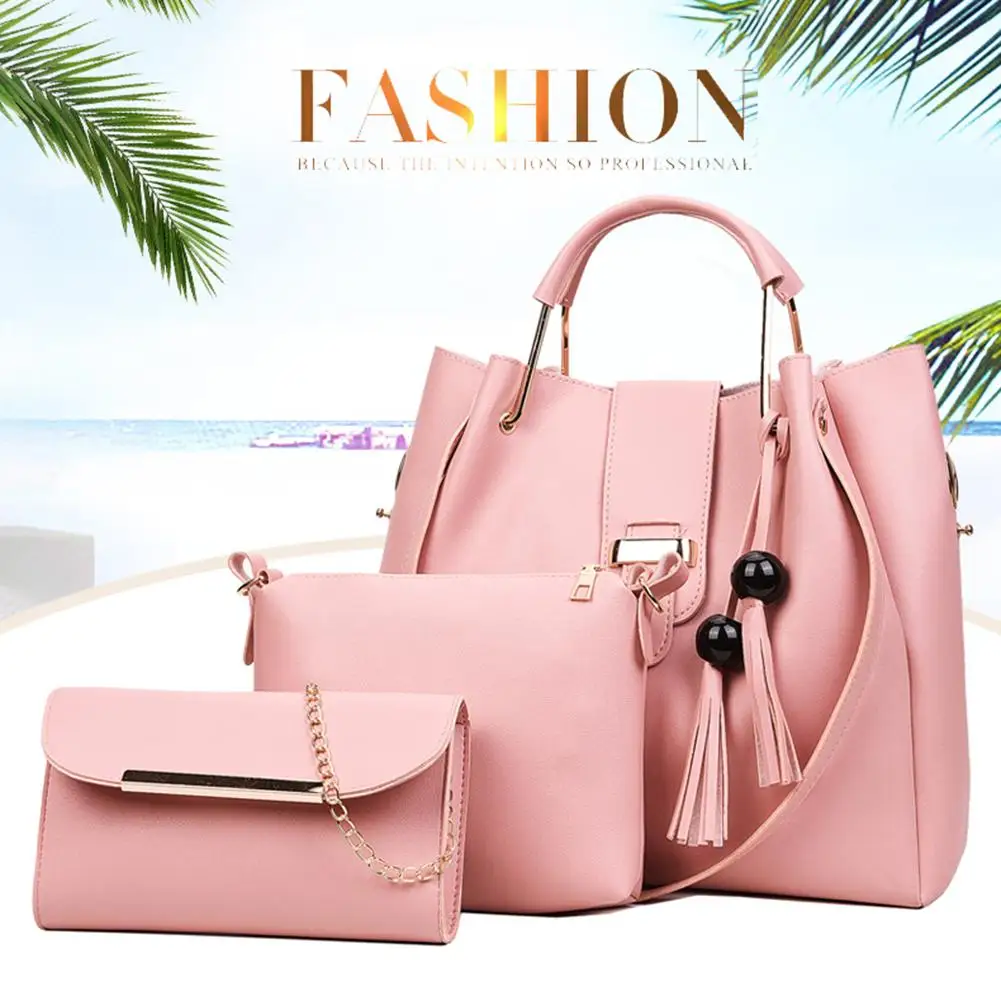 3 шт./компл. модная женская сумка с бусинами через плечо из искусственной