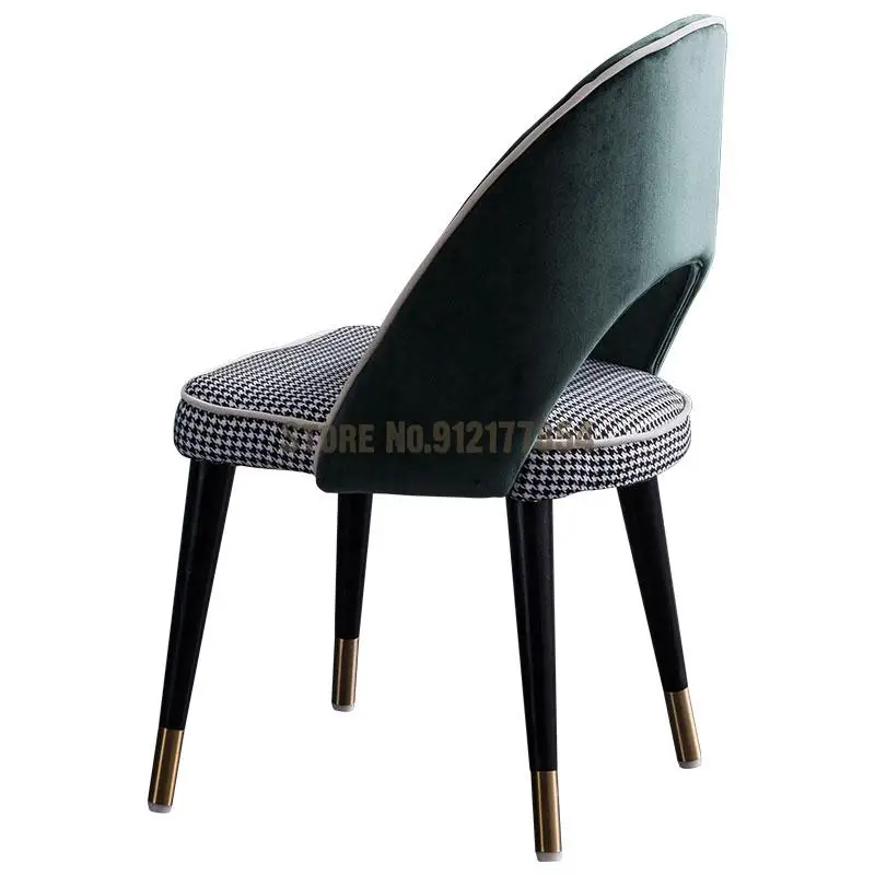 Скандинавский обеденный стул фланелевый мягкий из ясеня и древесины постмодерн