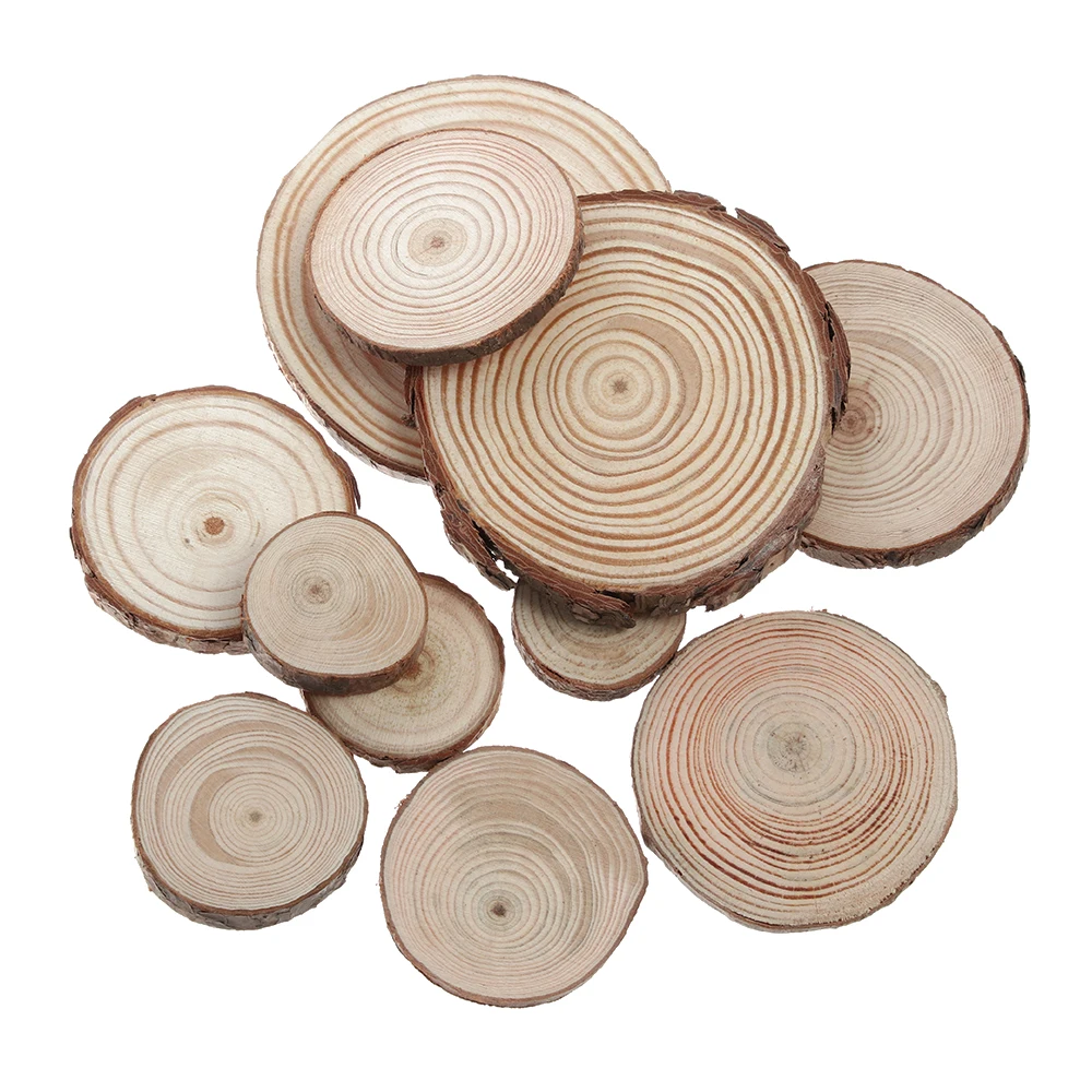 10 шт. деревянные круглые ломтики из натуральной сосны |