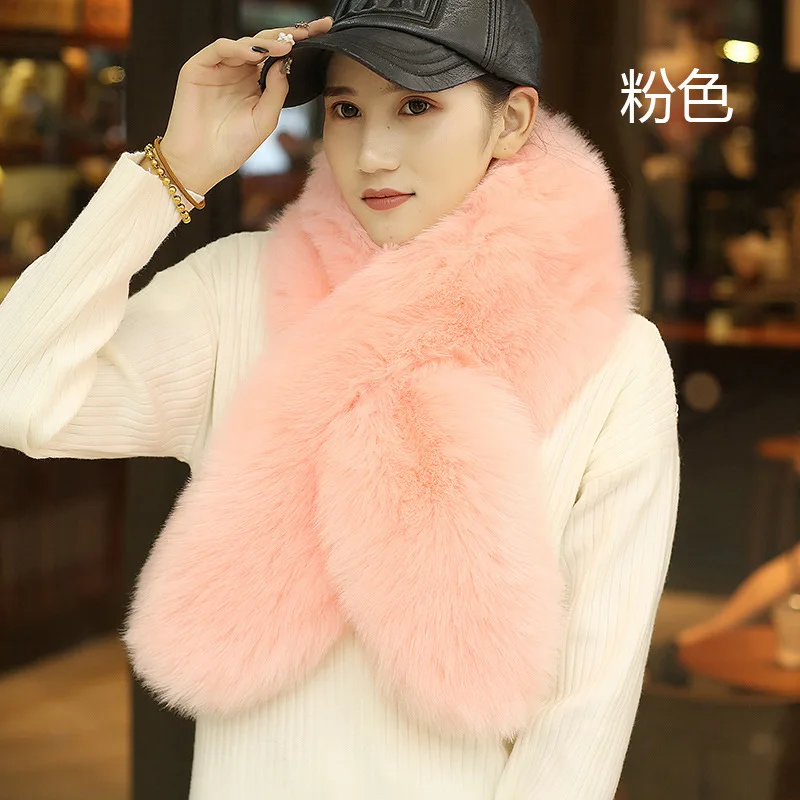 Qearlstar высокое качество женский зимний шарф из искусственного лисьего меха