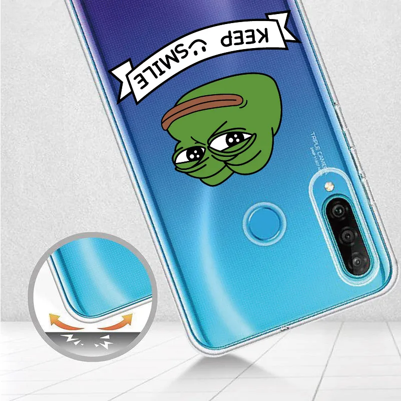 Мемы грустно лягушка чехол для телефона Huawei Honor Mate 10 20 Nova P20 P30 P40 P Smart поверхностью