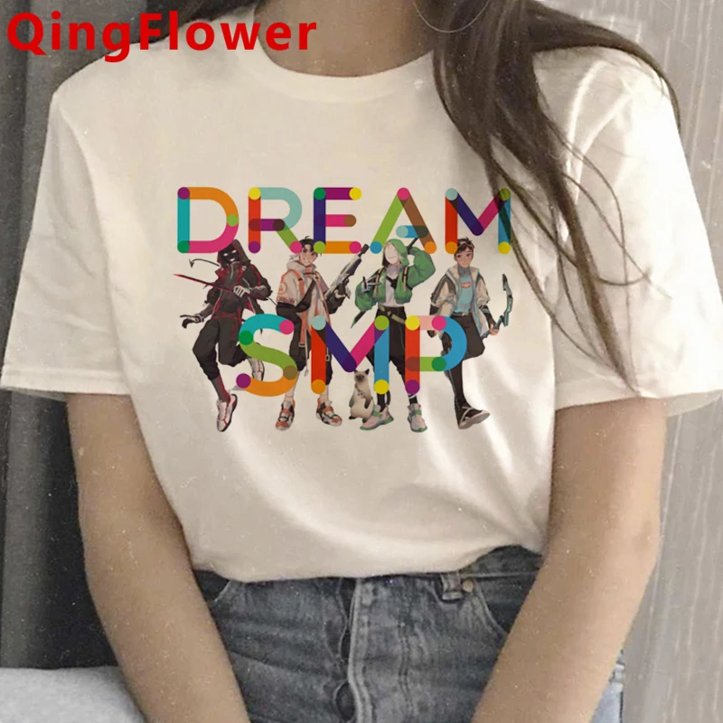 Мужская футболка Dream Smp Kawaii хип-хоп Мультяшные Графические футболки Забавные топы