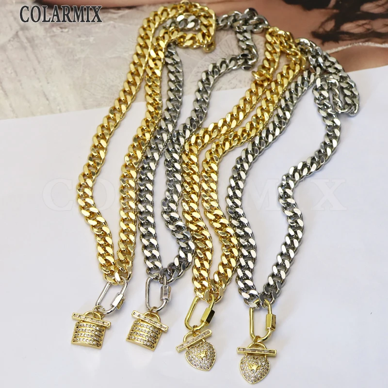 Ожерелье с подвеской в виде замка из циркония 5 шт. подвески цирконом ширина 8 мм/6