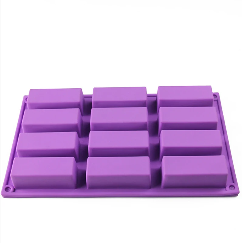 12 отверстиями прямоугольник торт силиконовая форма для бисквита DIY кубоид