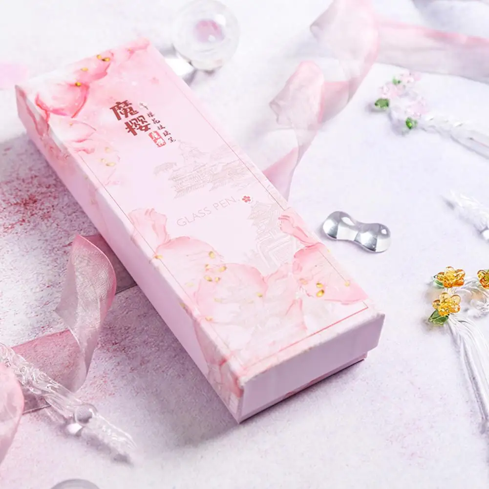 Juego de bol&iacute;grafos de escritura multicolor respetuosos con el medio ambiente, pluma de cristal para escribir, f&aacute;cil de usar, dise&ntilde;o de flores, para regalo para estudiantes, 1 Juego-1