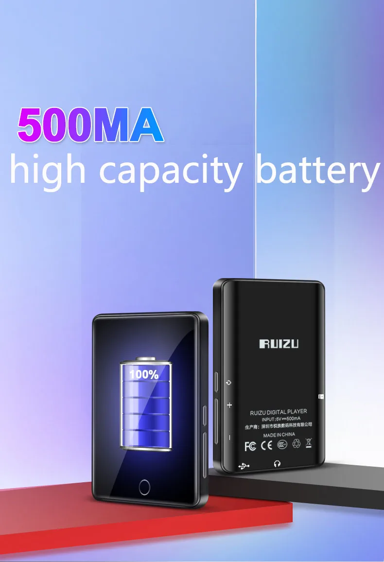 

Original ruizu m7 Metal Bluetooth 5.0 MP3 player 2.8 inch screen built-in speaker with e-book pedometer recording radio video