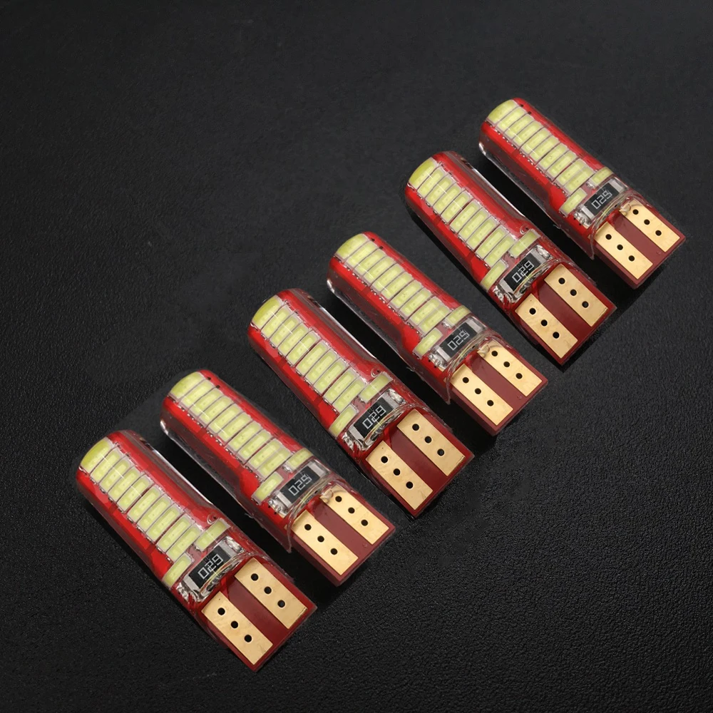 6 шт. яркий светодиодный T10 canbus 24 SMD 4014 автомобильный светильник DC 12V w5w Авто cob зазор лампы двери автомобиля-Стайлинг белый