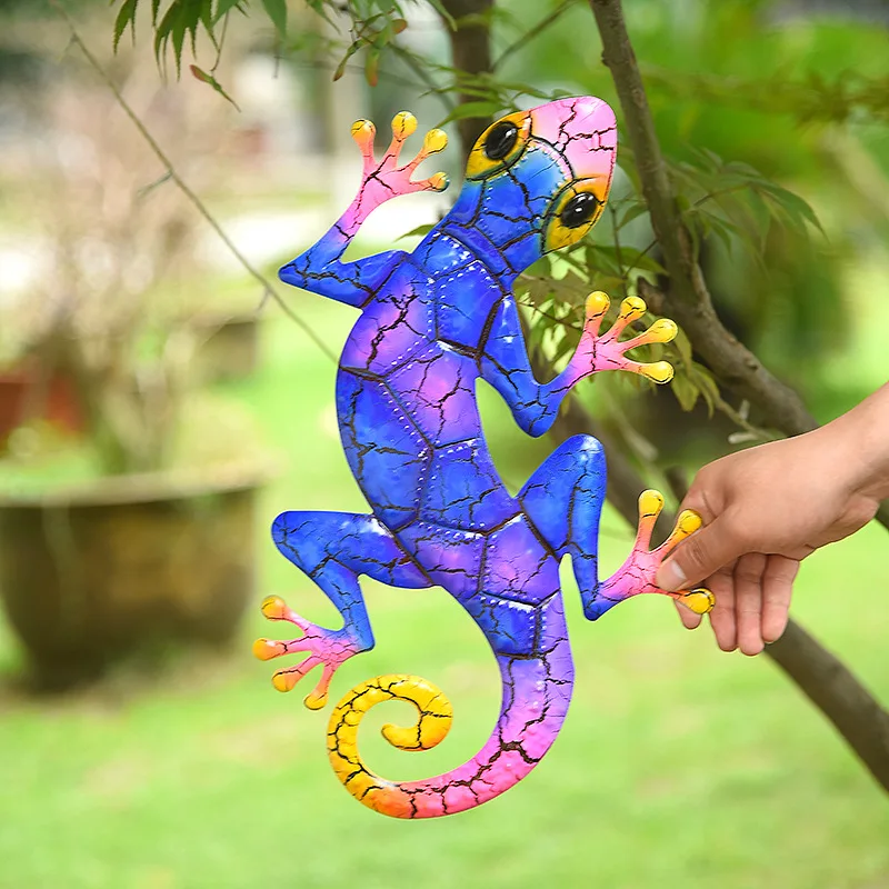 Металлическое украшение для сада Gecko Yard уличные статуи дома и Настенный декор