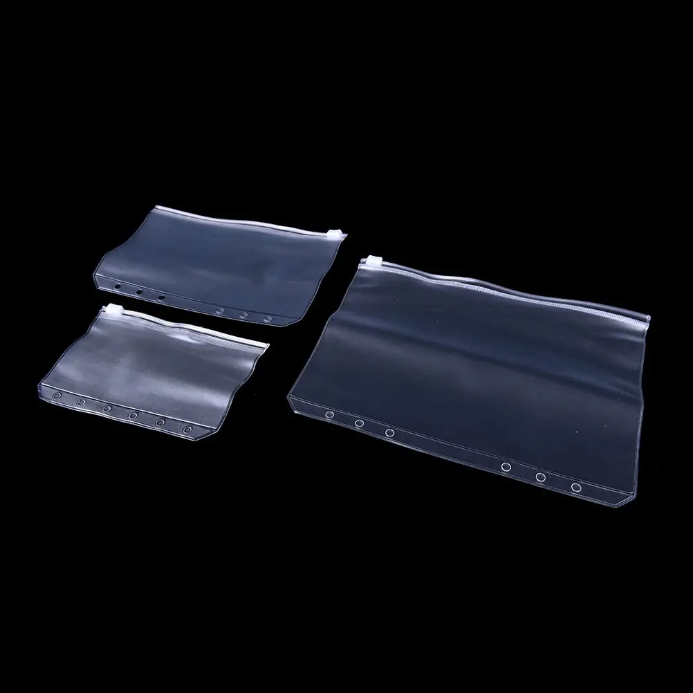

PVC Concise Planner Spiral Storage Card Bag Waterproof Filofax Zipper Bag Filing Products Office School Stationery