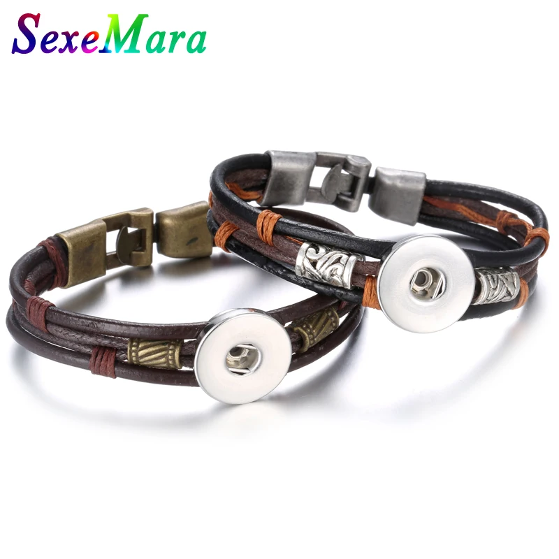 Браслет с защелкой из плетеной кожи ручной работы браслет якорем 18 мм Ретро