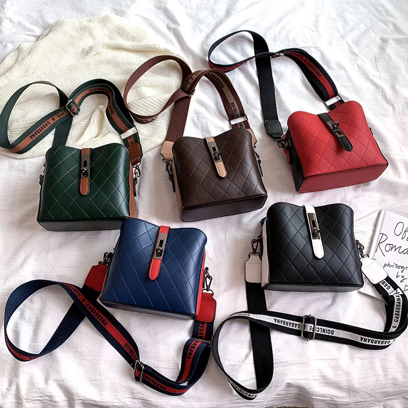 Новая корейская модная квадратная сумка из искусственной кожи женская через