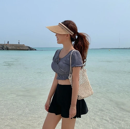 Женский комплект бикини с высокой талией купальник из трех предметов мягкими