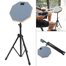 8 Inch Rubber Wooden Dumb Drum Beginner Practice Training Drum Pad with Stand / Stick Optional for Percussion Instruments Parts