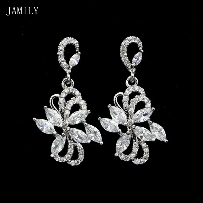 Модные свадебные серьги из стерлингового серебра 925 пробы ювелирные изделия