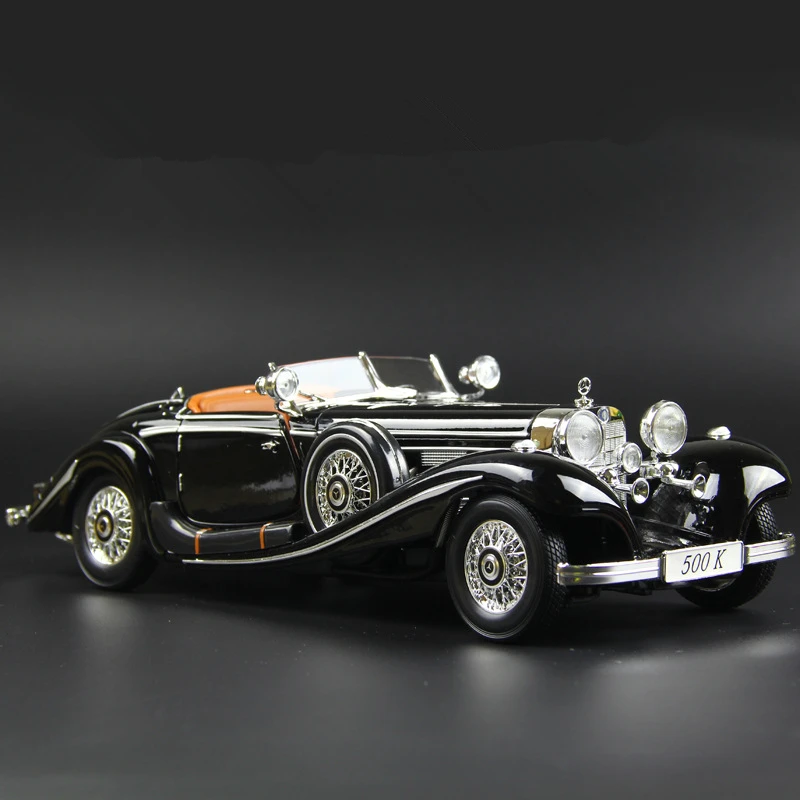 Модель классического автомобиля Maisto 1:18 Mercedes Benz 500K Blcak Коллекционная модель из