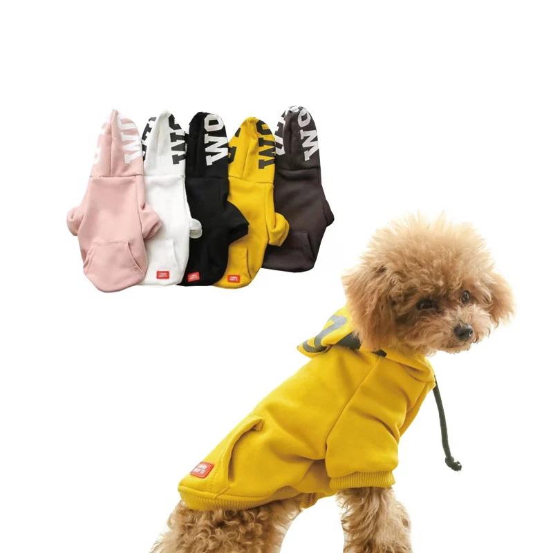 

New Spring And Autumn Small Print Hooded Hoodie Two Legged Pet Dog Hoodie Blank