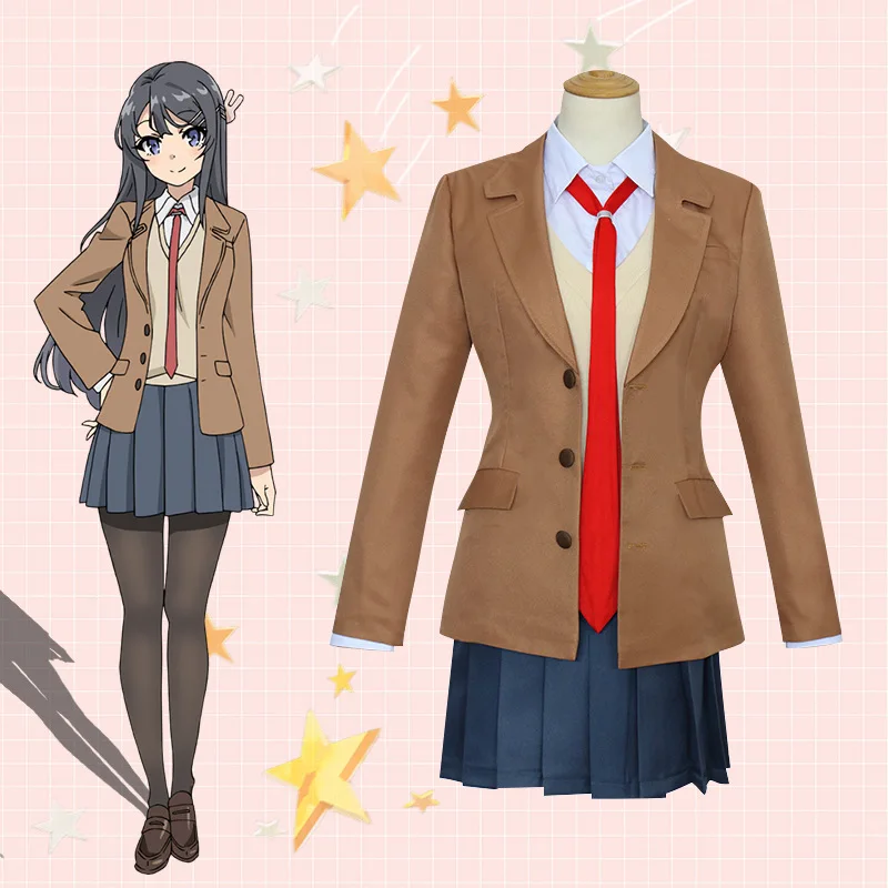 

Hot Anime Rascal Does Not Dream of Bunny Girl Senpai Sakurajima Mai Azisagawa Sakuta JK School Uniform Woman Cosplay Costume