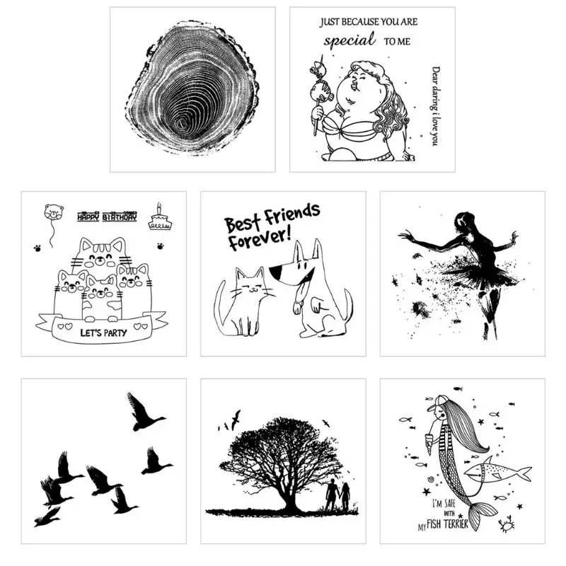 

Tree Hole Silicone Transparent Stamp Background Clear Stamps DIY Scrapbooking Card Making