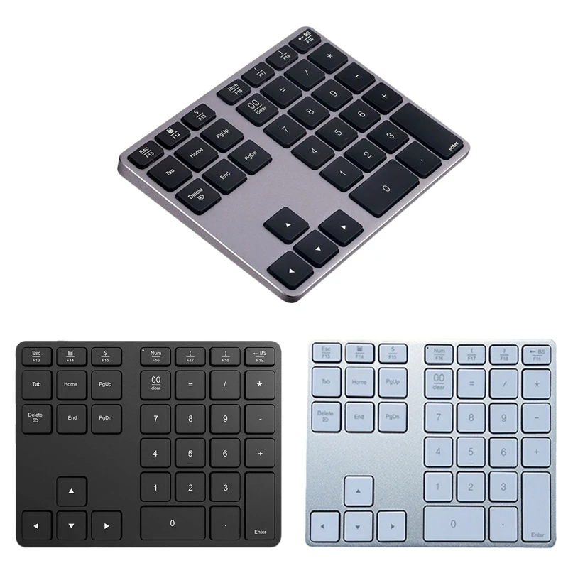 

Aluminum Alloy Bluetooth Wireless Numeric Keypad 35 Keys Digital Keyboard for Accounting Teller Windows IOS Mac OS Android PC Ta