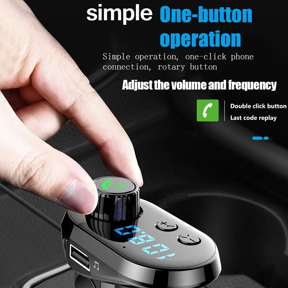 Fm-передатчик Автомобильный MP3-плеер светодиодный синий экран Bluetooth fm-передатчик V5.0 Автомобильный MP3-плеер TF карта 5 В/3.1A аудио автомобильный модулятор