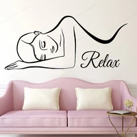 spa salon wall decal pretty spa relax wall sticker for woman bedroom wall decor removable art mural jh311