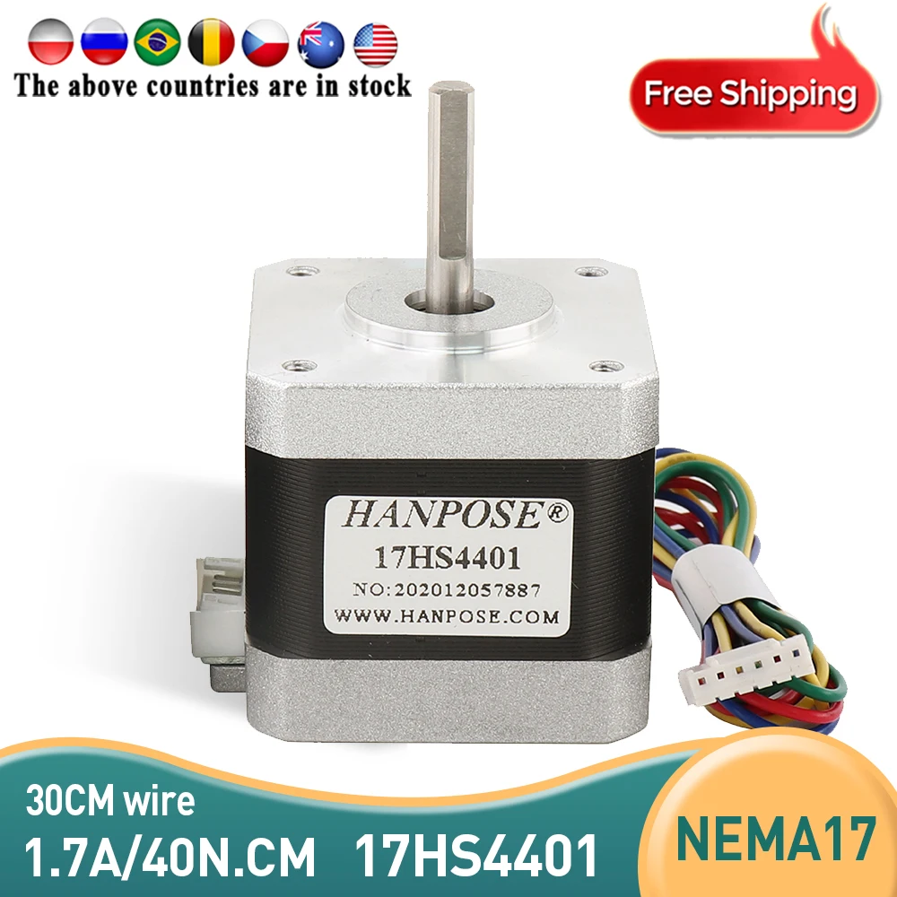 Шаговый электродвигатель 17HS4401 4 lead Nema17 42bygh 1 7 A CE ROSH ISO лазерный измельчитель пены