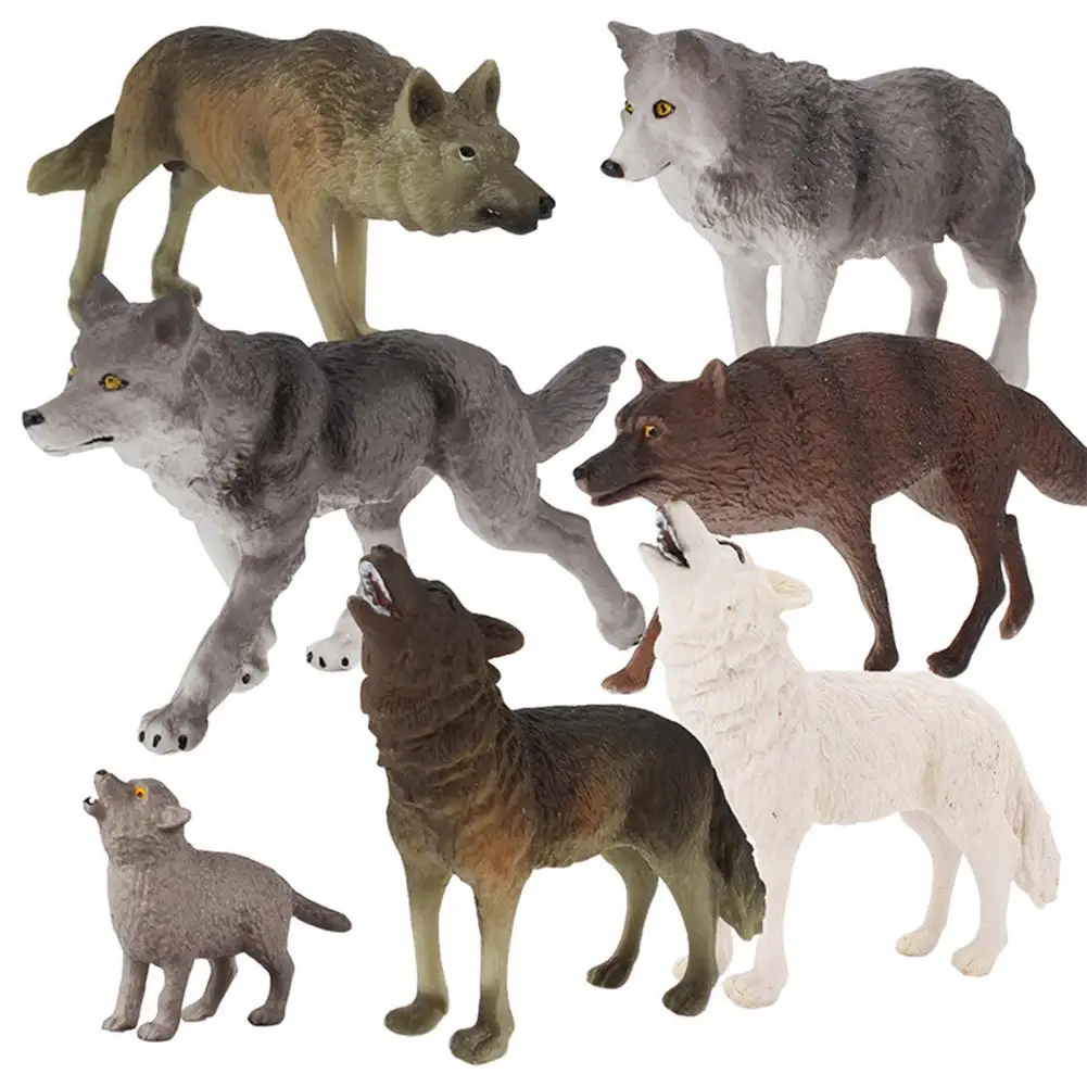 

Small Size Simulation Wolf Action Figures PVC Figure Collectible Toys Animal Figure Figurines Kids Cognitive Toys Kids Gift