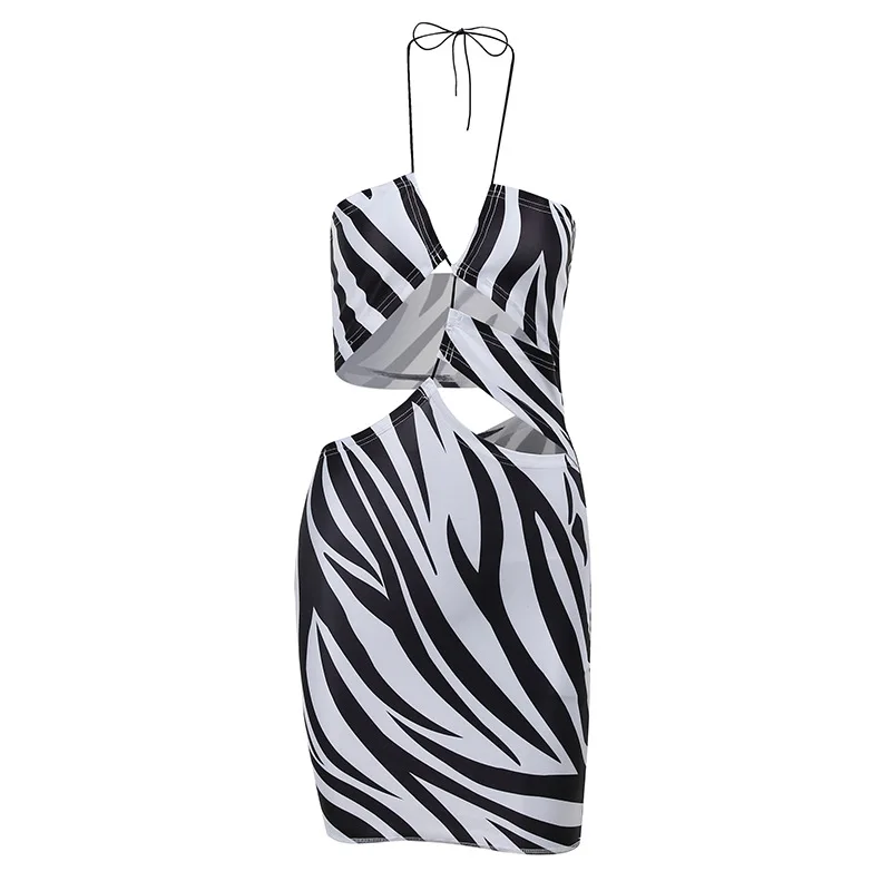 

Dresses for Women 2021 Bodycon Summer Female Beach Sexy Strapless Halter Asymmetric Mini Night Robe Ladies Party Dress Vestidos