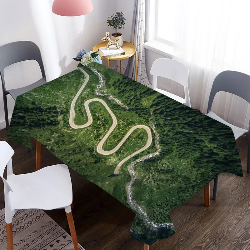 Водонепроницаемая и маслостойкая Декоративная скатерть с рисунком лесного