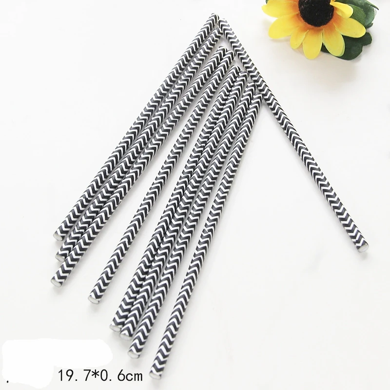 Одноразовый набор для вечеринки в черно белую полоску коробка пирожных попкорна