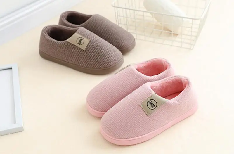 Winter Warm Shoes Woman Men Indoor Slippers Soft Plush Lovers Home Floor Slipper Anti-slip Ladies Bedroom Slides SH08212