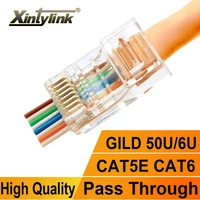 xintylink rj45 connector cat6 cat5e 50u6u ethernet cable plug utp 8p8c rj 45 cat 6 network lan jack cat5 internet high quality